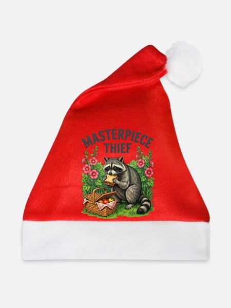 Waschbär-Picknickdieb - Weihnachtsmütze - Rot