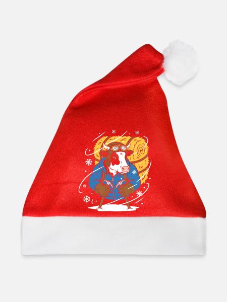 Winterlumberjack Kuh - Weihnachtsmütze - Rot - Vorne