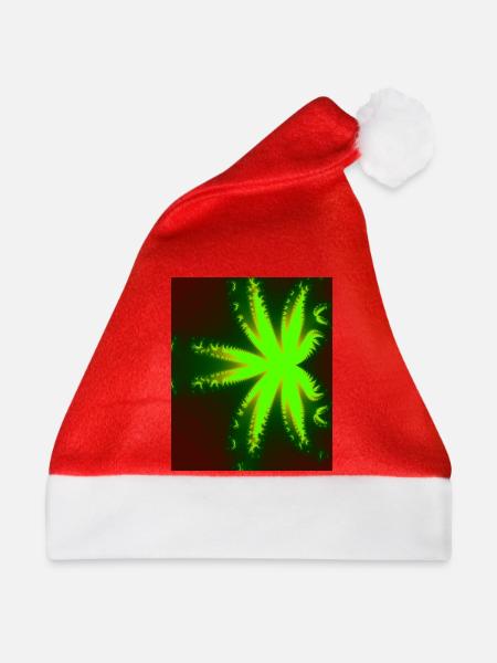 Neonfraktal Sternburst - Weihnachtsmütze - Rot