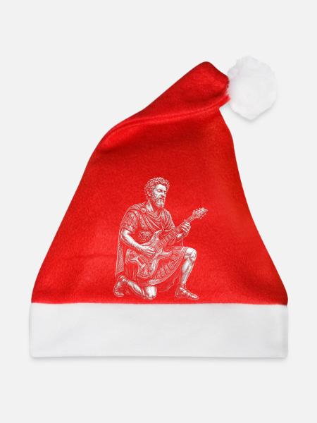 Marcus Aurelius spielt Gitarre - Weihnachtsmütze - Rot