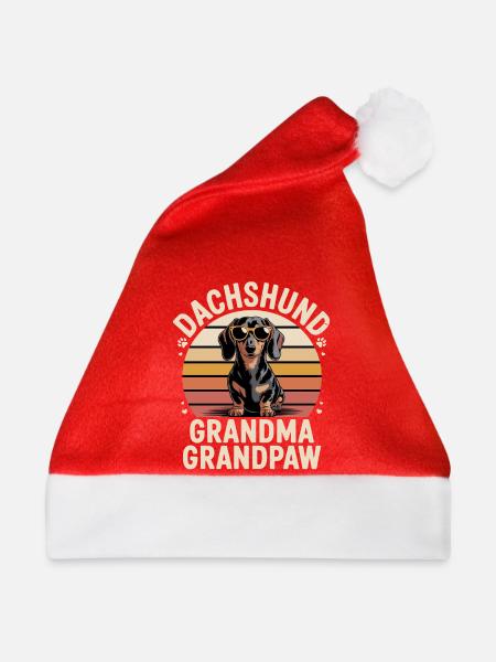 Dackel Oma Opa - Weihnachtsmütze - Rot