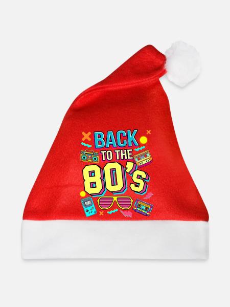 80er Neon Revival - Weihnachtsmütze - Rot