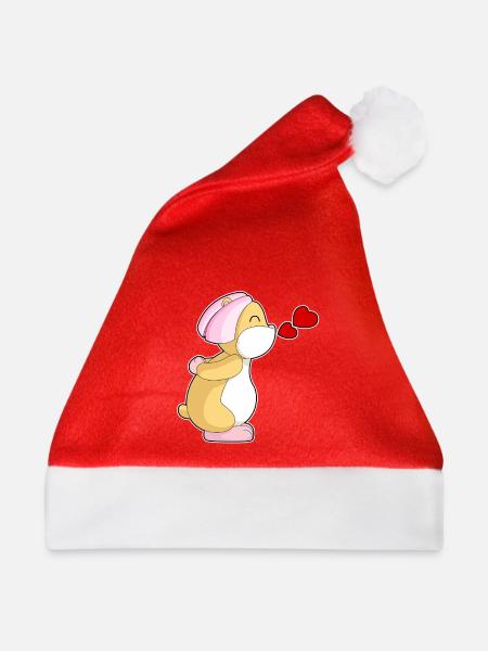 Hamster Braut Schleier Hochzeit - Weihnachtsmütze - Rot
