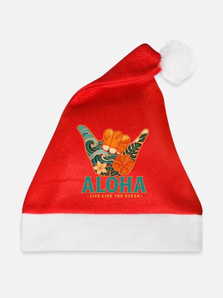 Aloha Ocean Shaka - Weihnachtsmütze - Rot