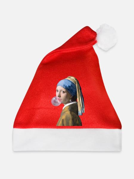 Bläschen im Vermeer-Stil - Weihnachtsmütze - Rot