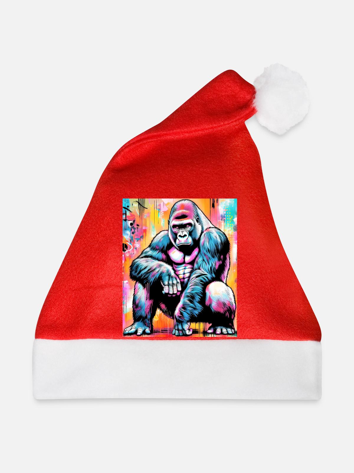 Gorilla - Weihnachtsmütze - Rot - Vorne