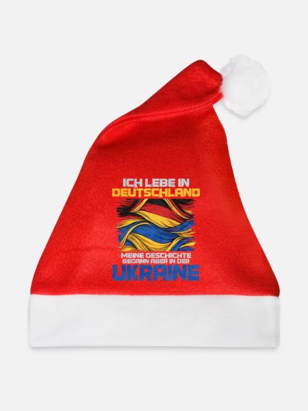 Deutschland liebt Ukraine Flagge - Weihnachtsmütze - Rot