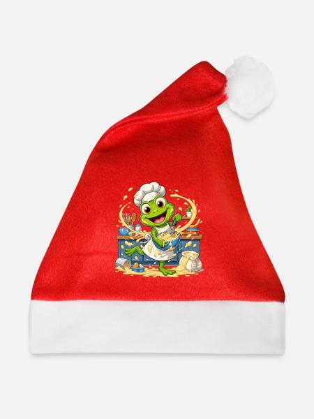 Küchenfrosch Chef: Pfannensplash - Weihnachtsmütze - Rot