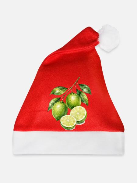 Limetten Aquarell Frische - Weihnachtsmütze - Rot