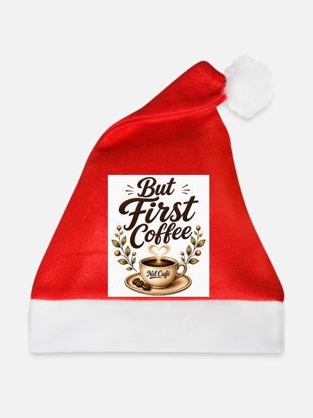 but_first_cafe - Weihnachtsmütze - Rot