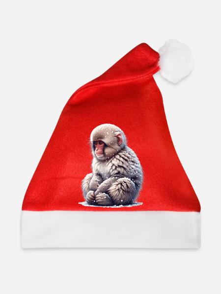 Schneeaffe - Weihnachtsmütze - Rot