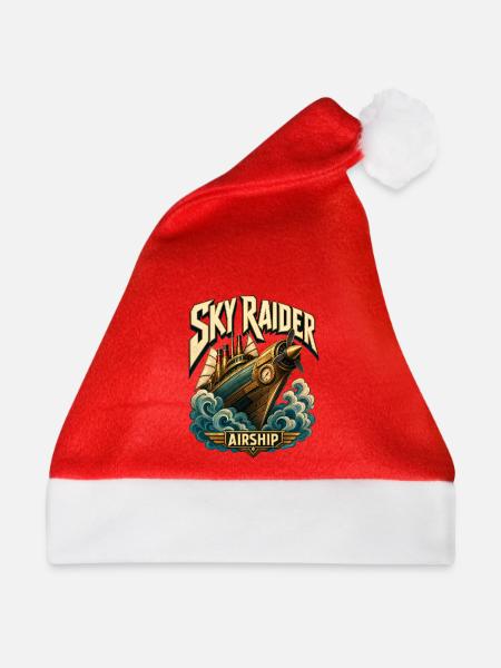 Steampunk-Piraten-Luftschiff, Sky Raider Pulp-Abenteuer - Weihnachtsmütze - Rot