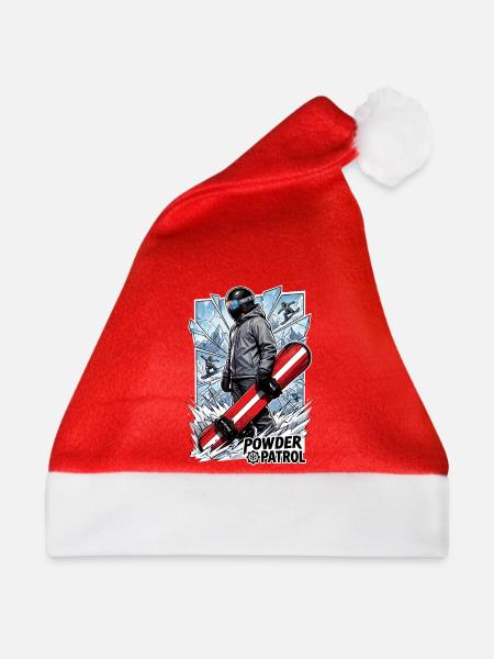 Powder Patrol Snowboard - Weihnachtsmütze - Rot