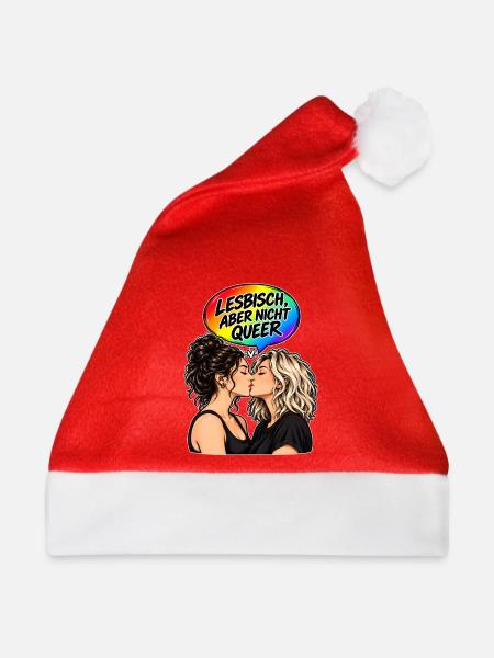 Lesbisch nicht Queer - Weihnachtsmütze - Rot - Vorne