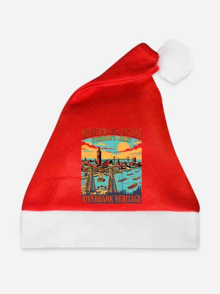 City Middlesbrough England Teesside Riverbank - Weihnachtsmütze - Rot
