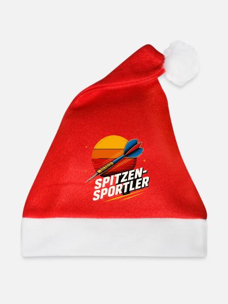  Spitzen Sportler Dart Pfeil Zielscheibe - Weihnachtsmütze - Rot - Vorne