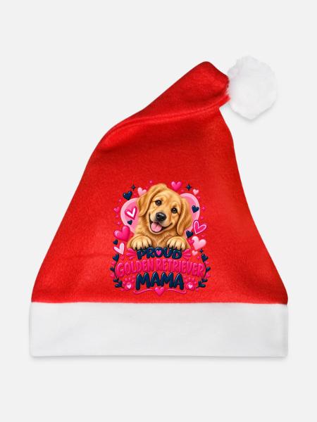 Stolzer Golden Retriever Mama - Weihnachtsmütze - Rot