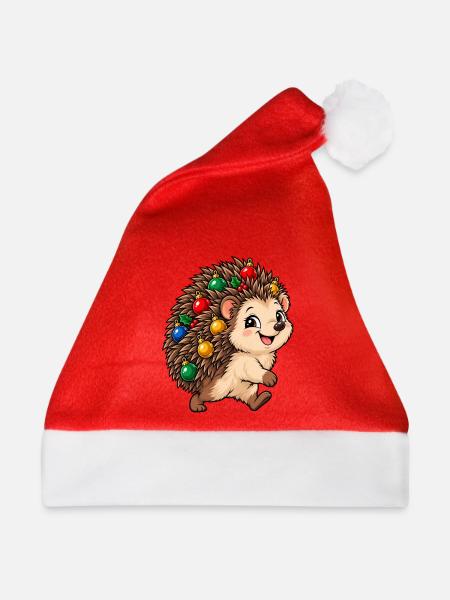 Weihnachten Igel Christbaumkugeln Geschenk - Weihnachtsmütze - Rot