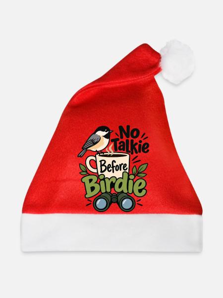 No Talkie Before Birdie - Weihnachtsmütze - Rot