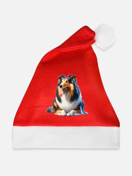 Langhaar Collie - Weihnachtsmütze - Rot