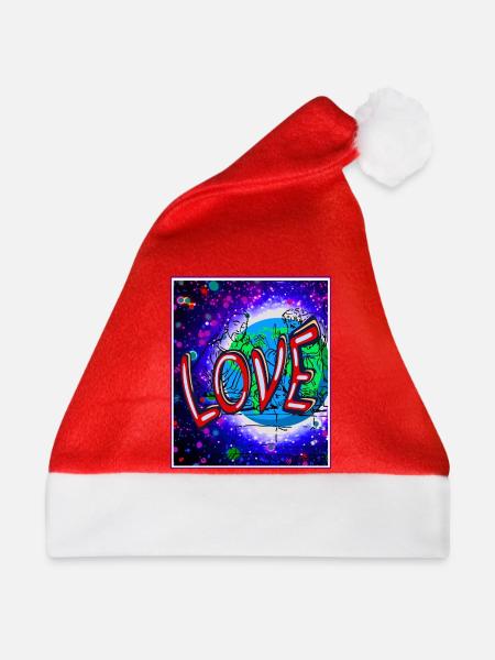 Love im Neon-Kosmos - Weihnachtsmütze - Rot