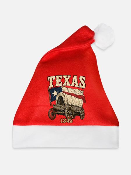 Texas Wagon 1845 Flagge - Weihnachtsmütze - Rot