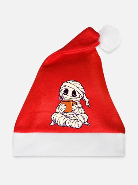 Mumie mit Tee - Weihnachtsmütze - Rot