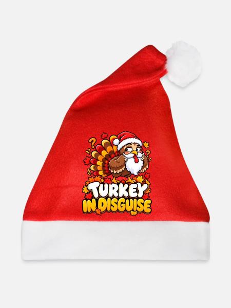 Turkey in Disguise Cartoon Christmas - Weihnachtsmütze - Rot