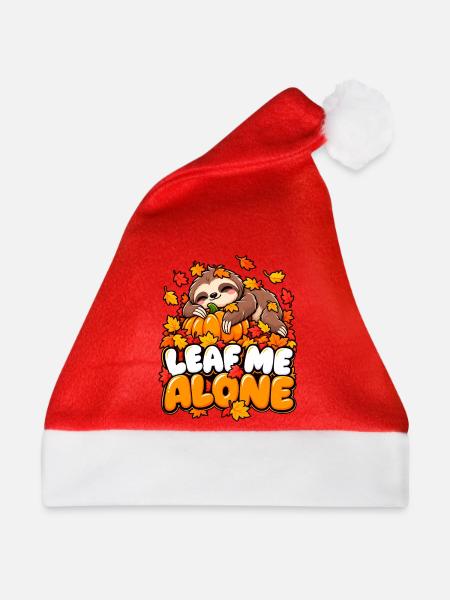 Leaf Me Alone – Herbst-Faultier - Weihnachtsmütze - Rot