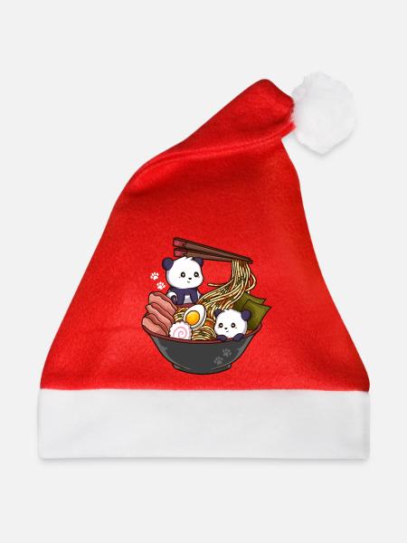 Ramen Panda - Weihnachtsmütze - Rot - Vorne