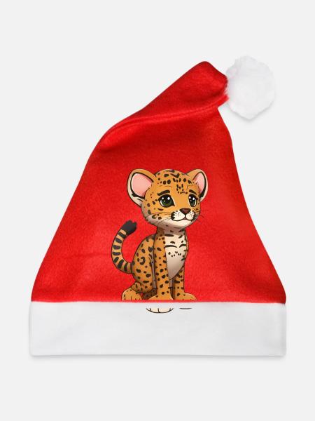 Total niedlicher Gepard - Weihnachtsmütze - Rot