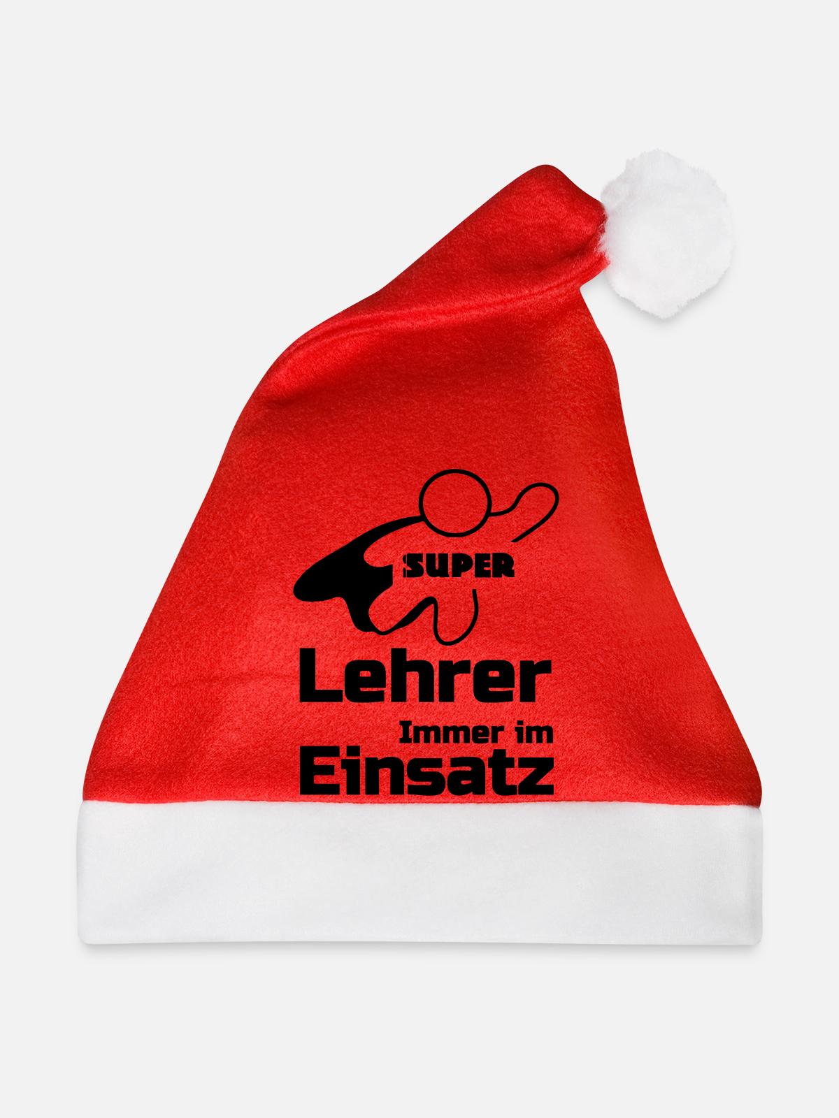 Super Lehrer Geschenk - Weihnachtsmütze - Rot - Vorne