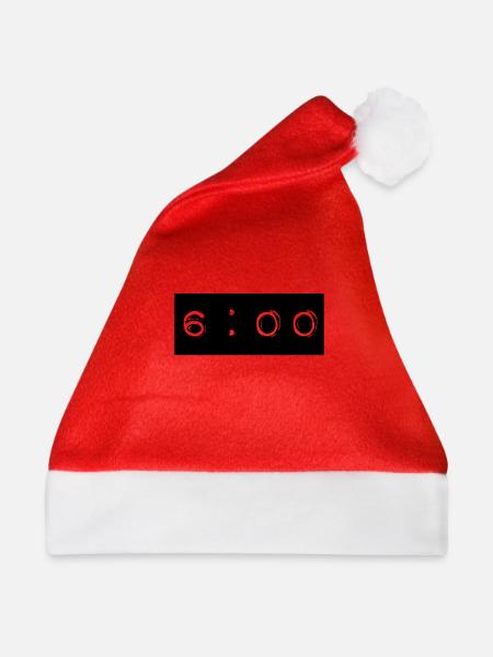 6 Uhr - Weihnachtsmütze - Rot
