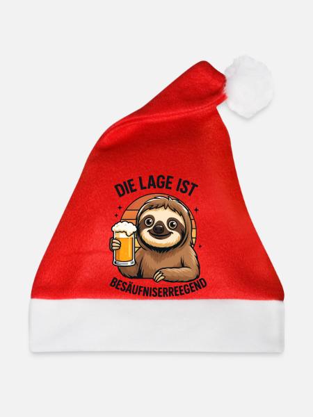 Die Lage Ist Besäufnisergend - Weihnachtsmütze - Rot