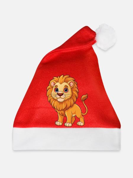 Süßer Löwe - Weihnachtsmütze - Rot