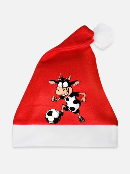 Kuh Fussballer - Weihnachtsmütze - Rot