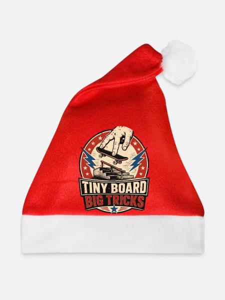  Backprint: Fingerboard Fingerboarding Skateboard - Weihnachtsmütze - Rot