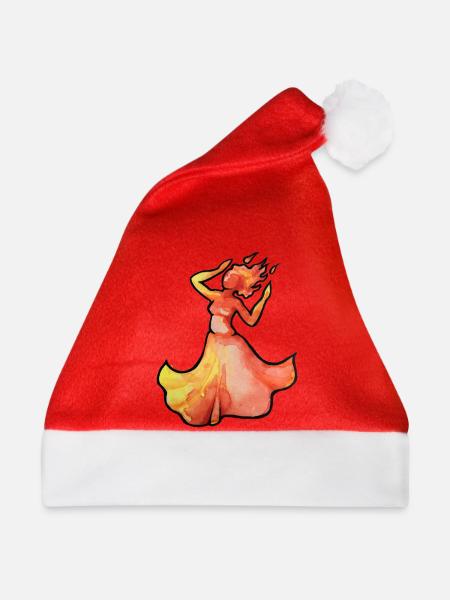 Flammentänzerin Aquarell - Weihnachtsmütze - Rot