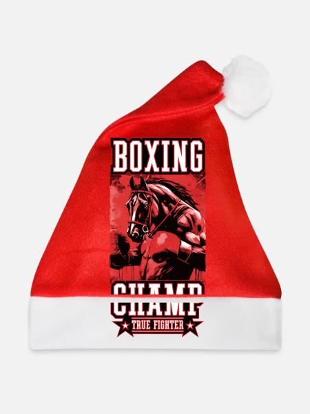 Pferd Boxer Kämpfer Boxing Champ - Weihnachtsmütze - Rot