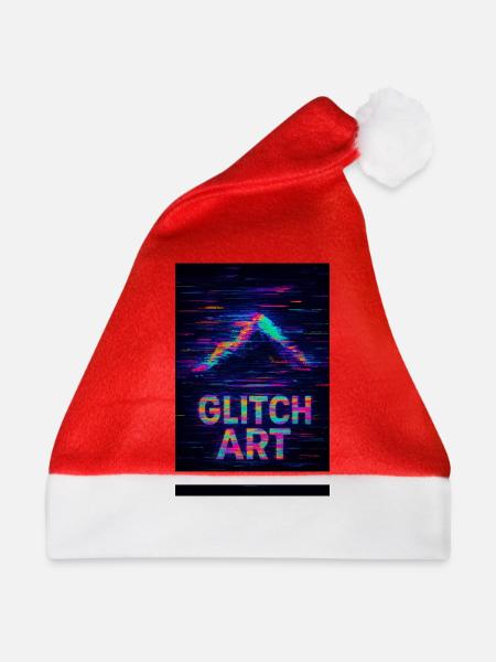 Glitch Art - Weihnachtsmütze - Rot