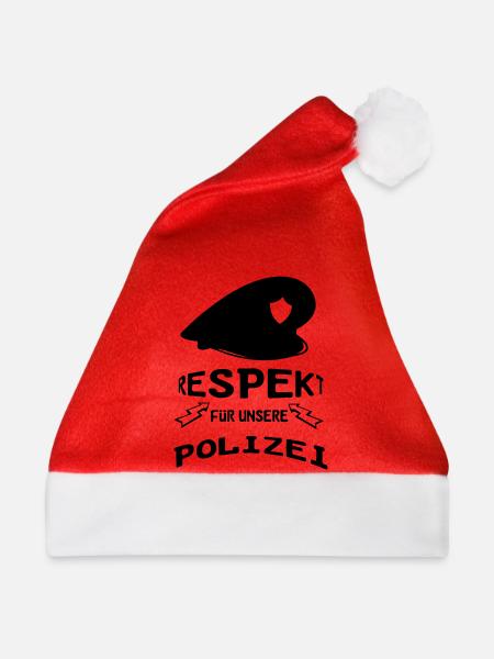 Polizei Respekt Geschenk - Weihnachtsmütze - Rot - Vorne