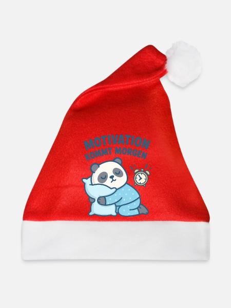 Kuschelpanda mit Motivationsspruch - Weihnachtsmütze - Rot