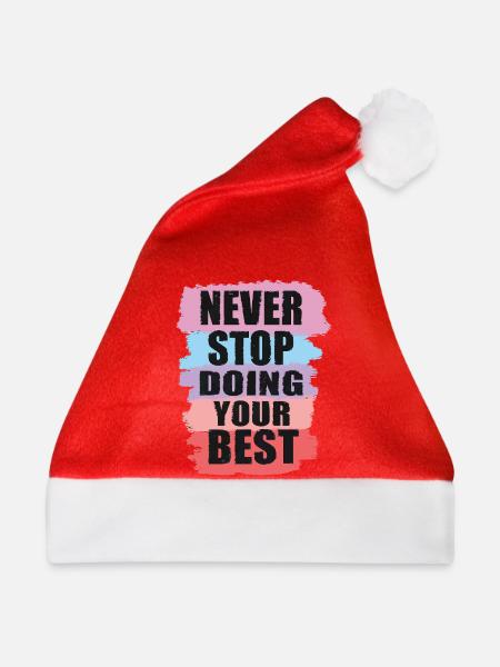Motivierendes Design mit Farbblock-Textgestaltung - Weihnachtsmütze - Rot - Vorne