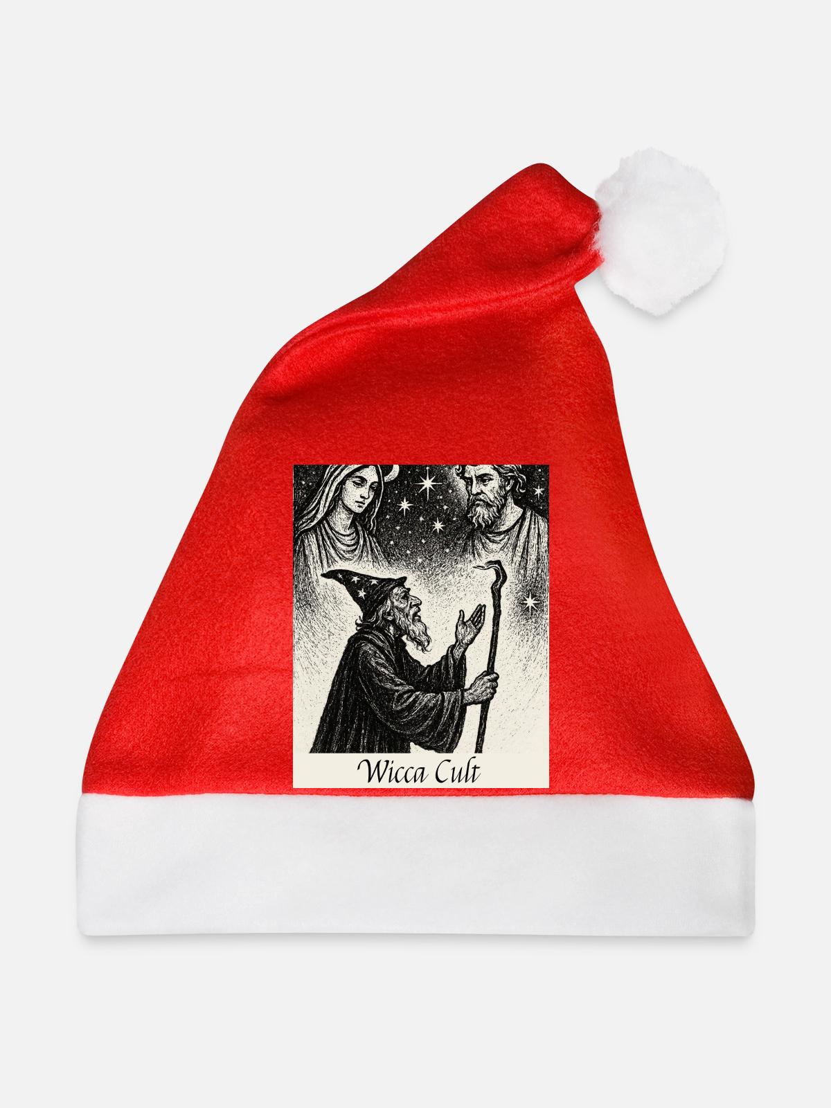 Wicca Kult - Weihnachtsmütze - Rot - Vorne