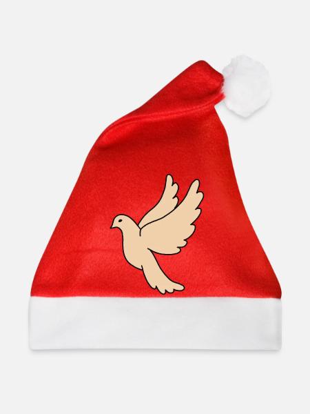 Friedenstaube Beige - Weihnachtsmütze - Rot