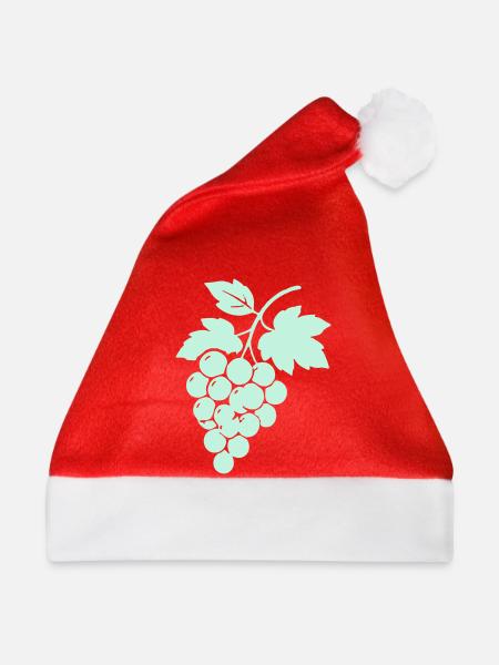 Weinreben Silhouette Trauben Design - Weihnachtsmütze - Rot - Vorne