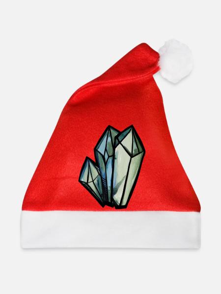 Kristallgeometrisches Aquarell - Weihnachtsmütze - Rot