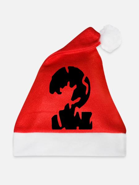 2 Zahl Trikot - Weihnachtsmütze - Rot