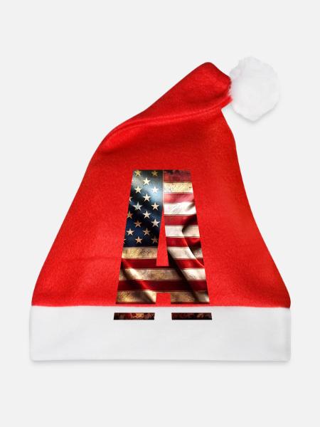 Flagge Amerika - Weihnachtsmütze - Rot