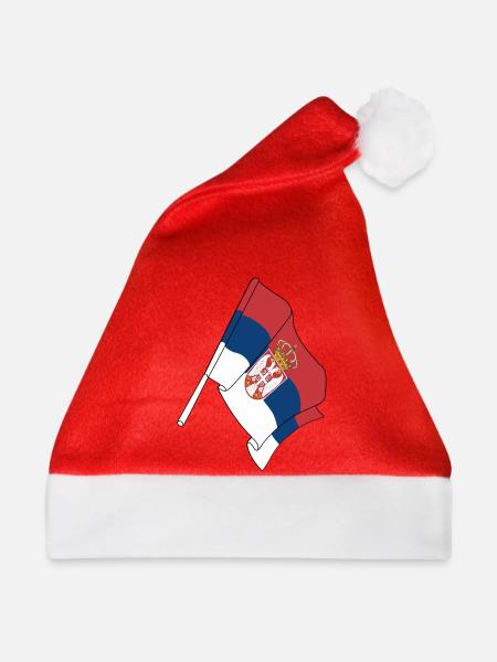 Flagge von Serbien - Weihnachtsmütze - Rot